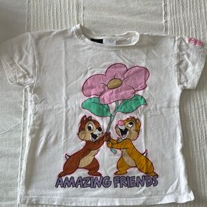 Disney x Zara Kids Size 3-4 years Chip ‘N Dale Neon Design Tshirt